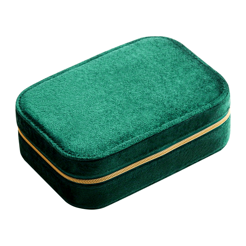 1pc Glam Style 3-Layer Velvet Jewelry Box with Zipper Closure - Multipurpose Rectangular Organizer with Necklace Hooks for Earrings, Necklaces, Rings, Watches, Hair Accessories - Ideal for Travel & Home Storage - Perfect for Christmas, New Year, Valentine