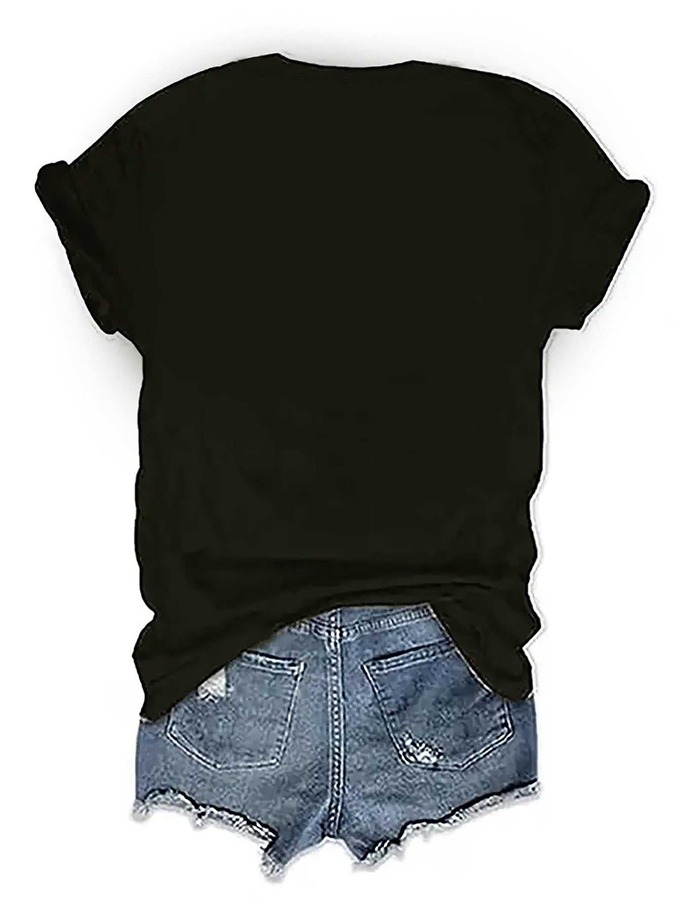 Women's Black Short Sleeve Crew Neck T-Shirt with Golden Glitter AJE Letter Print - Casual All-Season Machine Washable Top, Ladies T Shirts, Everyday Fashion, Trendy Graphic Tee, Comfortable Fit