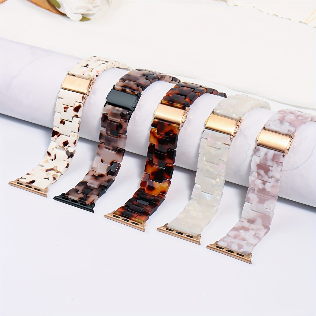 2-in-1 watch strap + screen protector case, stylish and lightweight resin watch strap compatible with stainless steel buckle, PC and resin material, suitable for iWatch 9 8 7 6 5 4 series, size: 40/41/44/45mm