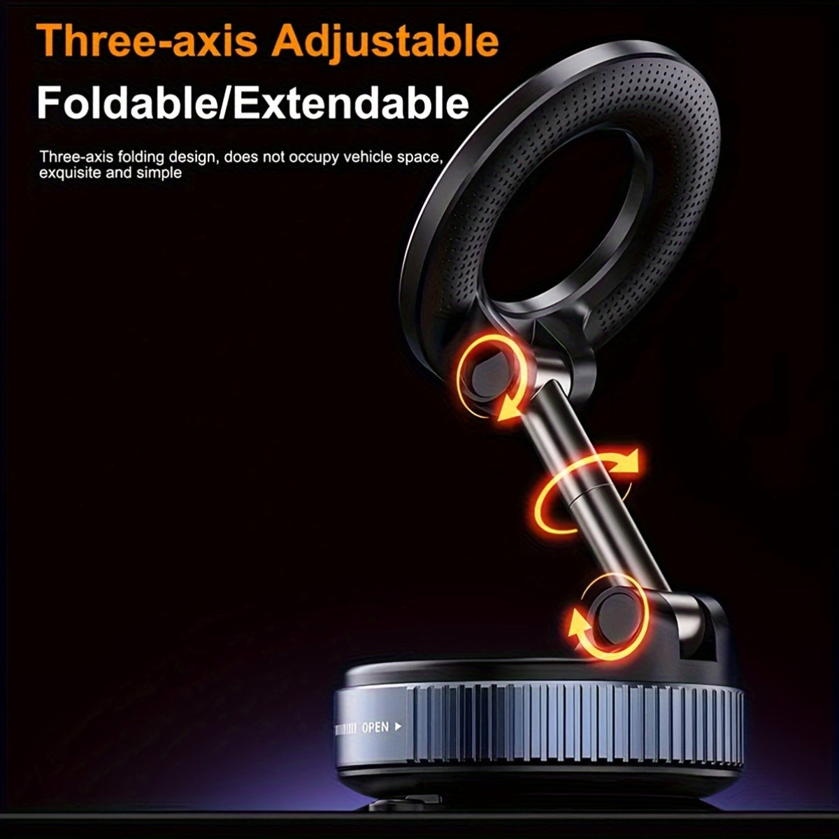 [N52 Magnetic Phone Holder] 360° Rotatable Upgraded N52 Magnetic Phone Holder, Aluminum Alloy | Waterproof, Secure Grip, Hands-Free Use, Vehicle Mounting, Sleek Design, Durable Holder, Car Accessories