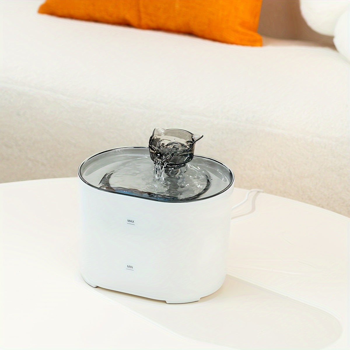 [Ultra Quiet Cat Fountain] Ultra Quiet 2.2L/74oz Cat Water Fountain - Cat Fountains with Cat-Shaped Spout - Indoor USB Powered Pet Drinking Dispenser