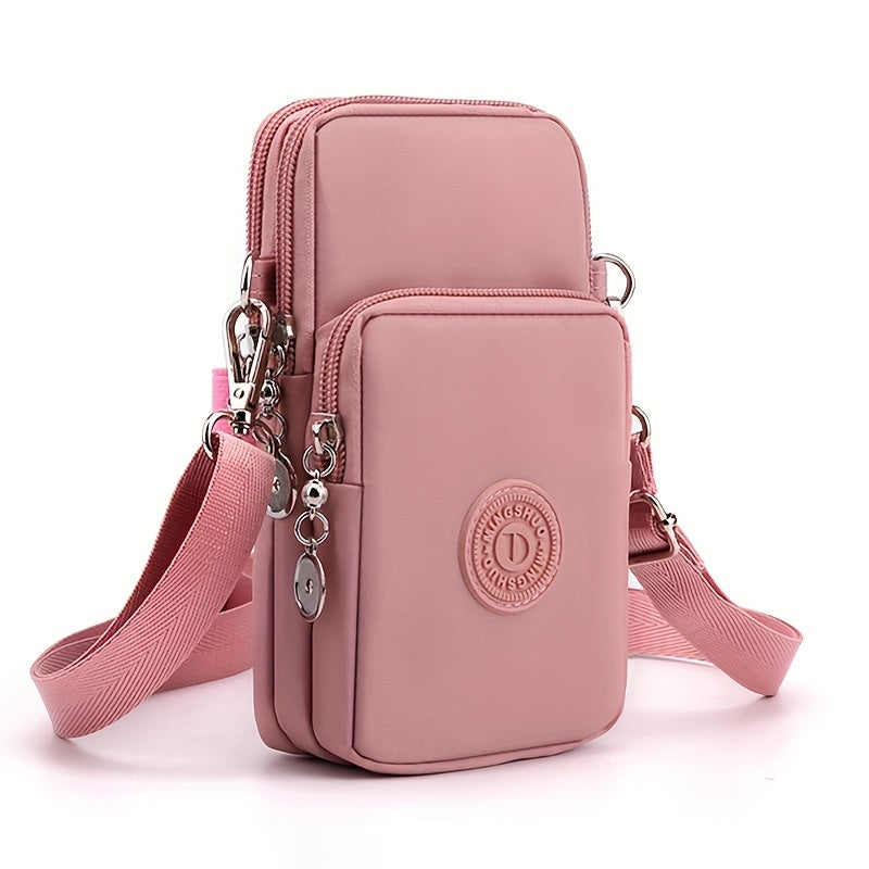 Stylish Crossbody Phone Bag for Women - Spacious Nylon Exterior, Soft Leather Lining, Secure Zipper Closure, and Perfect for Travel, Daily Commutes, and Everyday Use