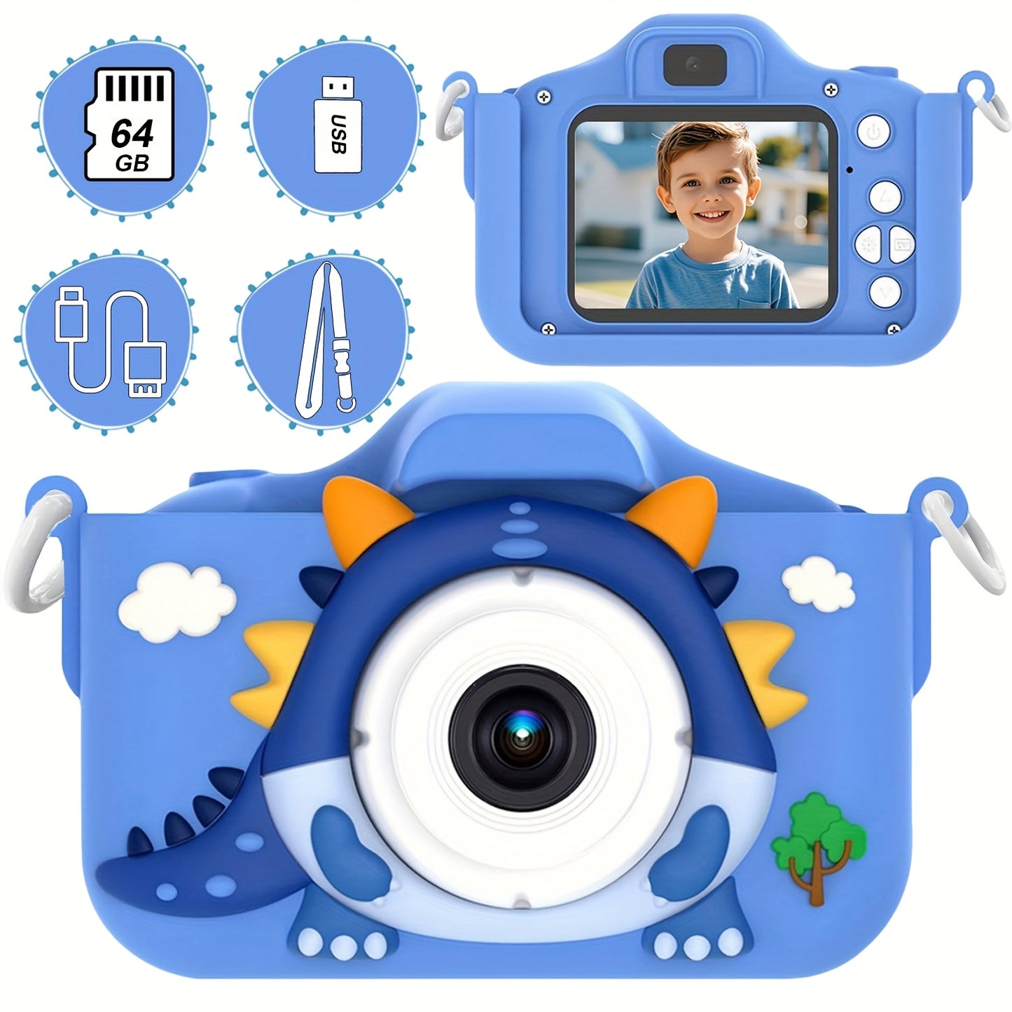 [Popular Choice, Youngsters Camera] 48MP Dual Camera Youngsters Camera - 64GTF Card, Card Reader, 1080P HD Video Function - Popular Choice for Christmas Birthday Gift