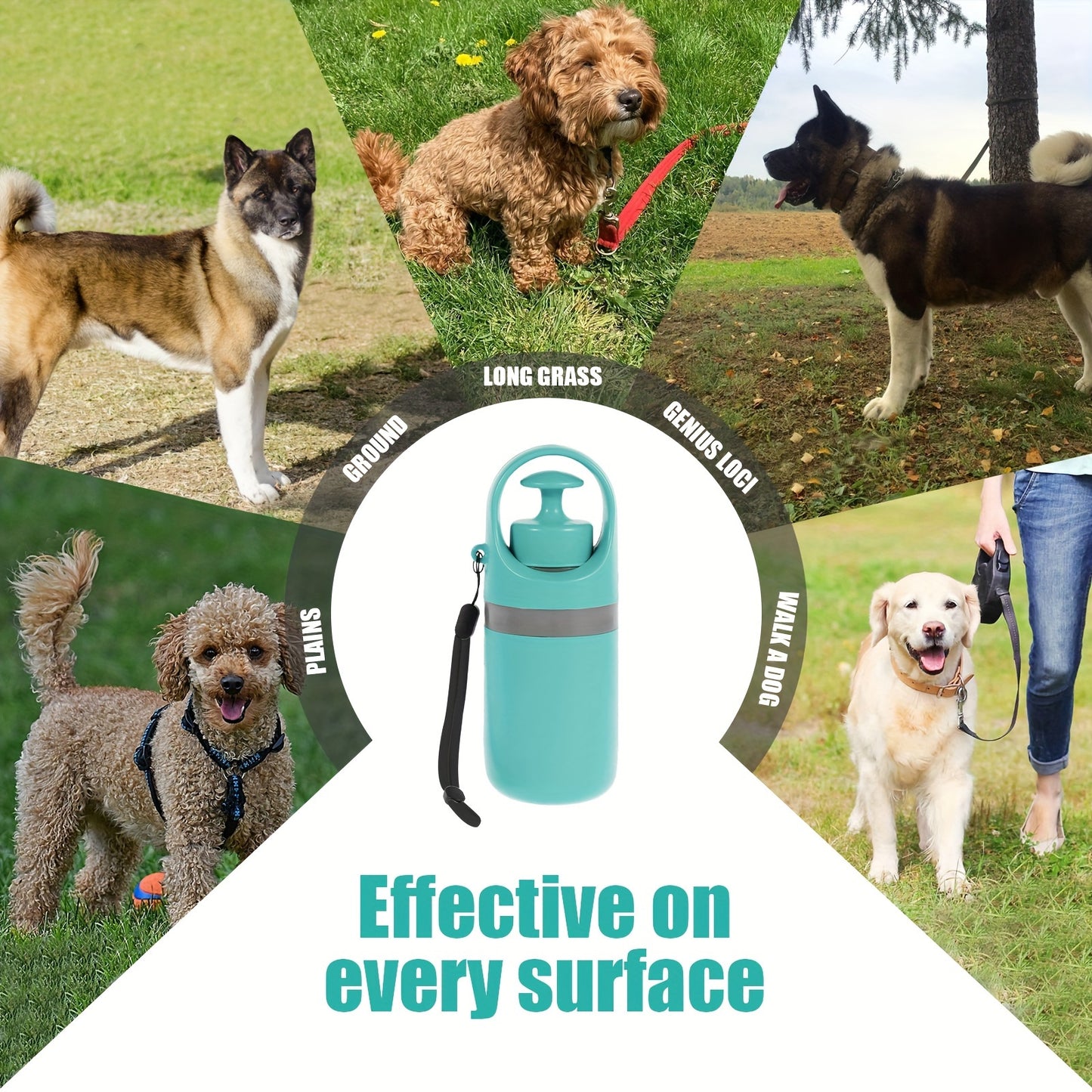 [Portable Poop Scooper with Bags] Teal Claw Design Portable Dog Poop Scooper with Bag Dispenser - Durable Plastic, Includes Leak-Proof Bags, Ideal for Outdoor Use