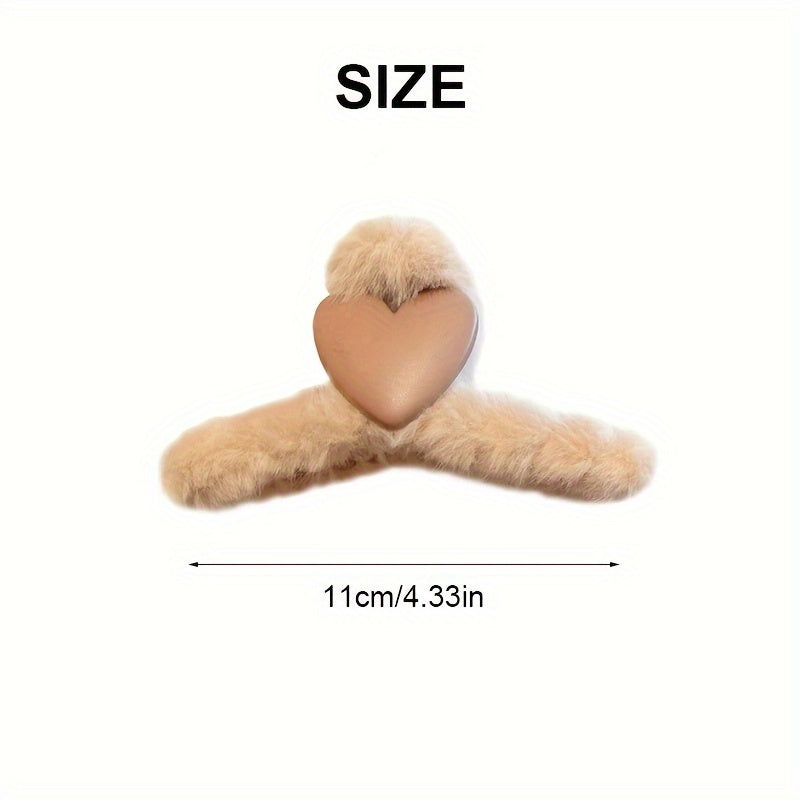 Winter Plush Large Claw Clip for Women's Hair New Style Girl's Curly Hair Shark Clip Hair Accessory