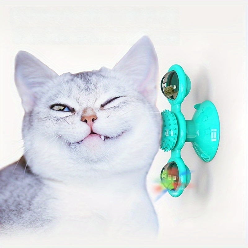 1pc, Fun Rotating Cat Toy, Windmill Turntable Design, Cat Teaser, Stimulate Cat's Vitality, Interactive Play, Enhance Emotions, New Fun in Pet Life