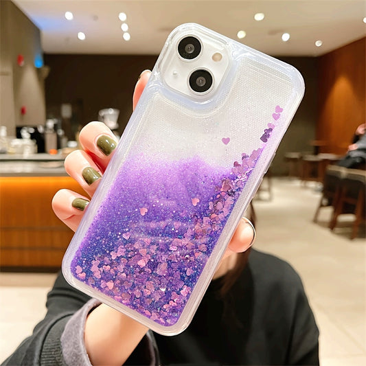 for iPhone Love Sequin Quicksand Protective Case BlingBling