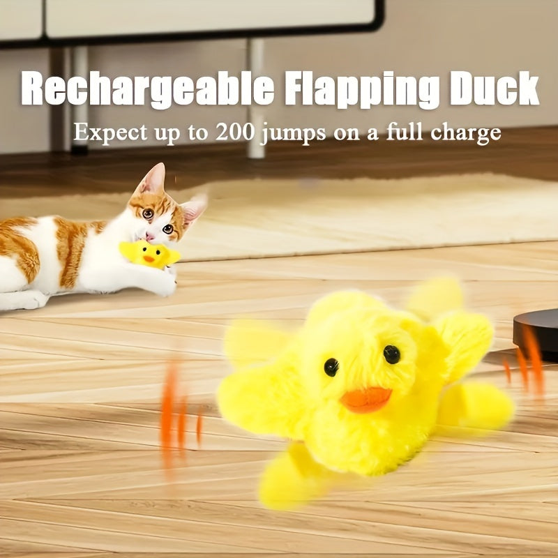 Simulated Animal Interactive Electric Cat Toy: Flap Wings Duck, Exercise and Entertainment, Tease Cat Toy