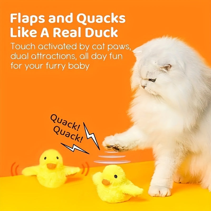 Simulated Animal Interactive Electric Cat Toy: Flap Wings Duck, Exercise and Entertainment, Tease Cat Toy