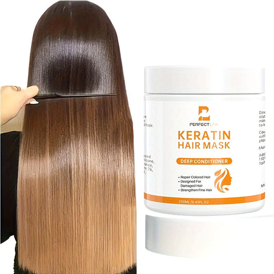 250ml Keratin Hair Care Mask for Deep Moisturizing, Magically Repairs Damage, Smooth, Glossy, Straightened Professional Hair Care, Curls Hair Care