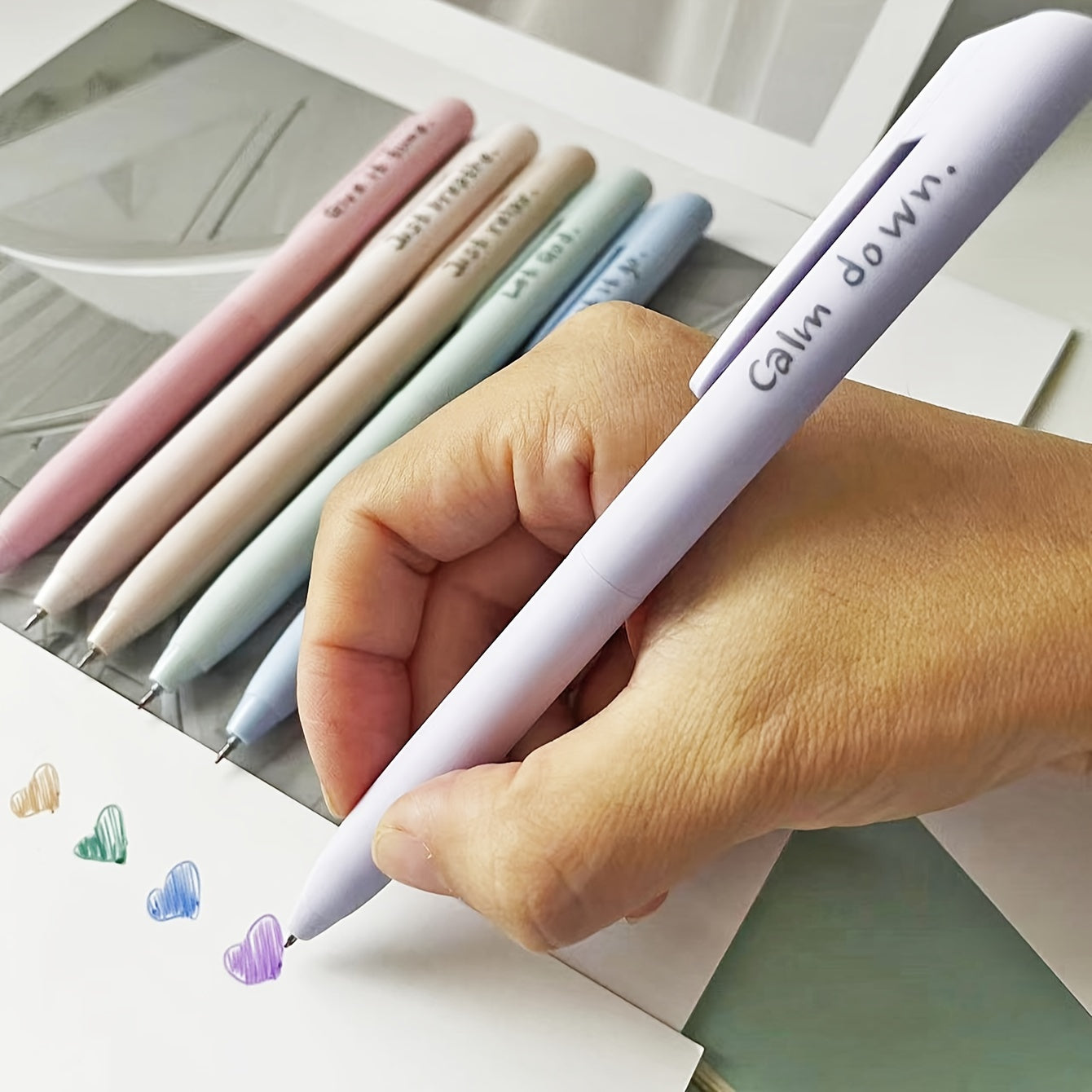[Anxiety Release] Morandi Aesthetic Gel Ink Pen | 6pcs | Soft Touch | Smooth Writing | Dry Fast | Journaling School&Office Supplies