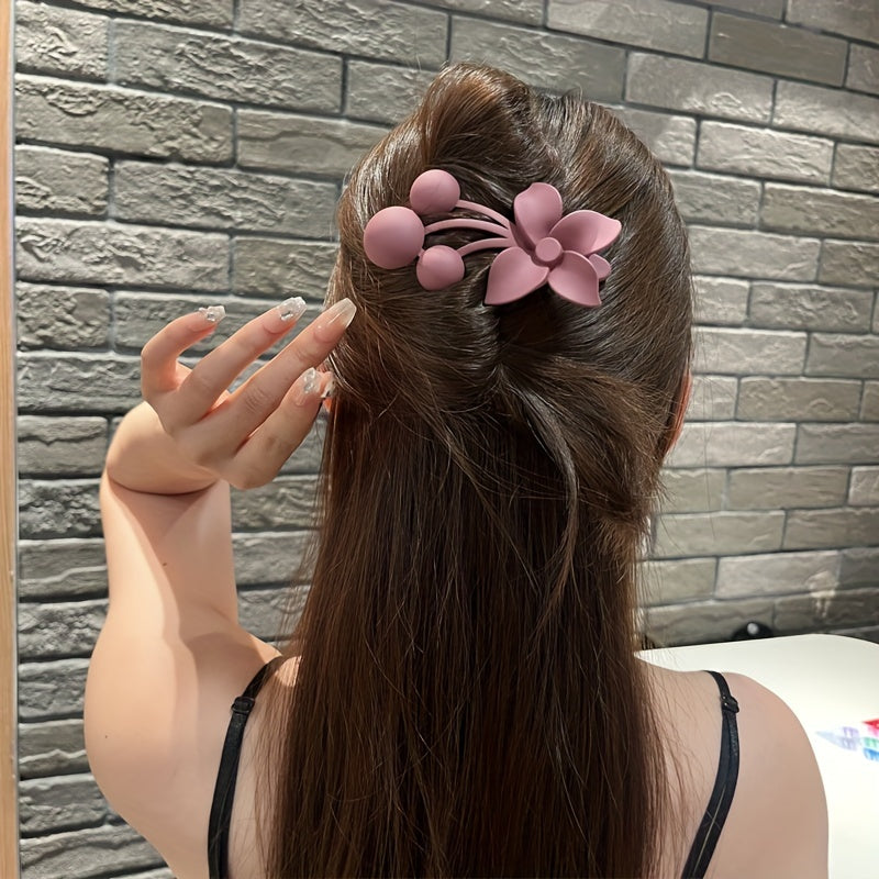 6pcs Flower Hair Clips for Teen s - Elegant Floral Duckbill Clips with Secure Hold, Vibrant Purple/Black/Green/Brown/Pink/Teal, Hand Wash Only for Party & Everyday Hairstyles, Hair Clips for s, Teenage Hair Accessories, Durable Clip Construction, Sophisti