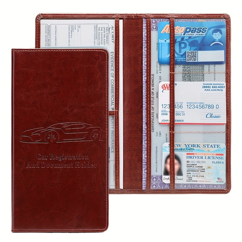 [Car Document Protector] Easy Access Car Registration and Insurance Card Holder - Vehicle Glove Box Paperwork Organizer for Men and Women