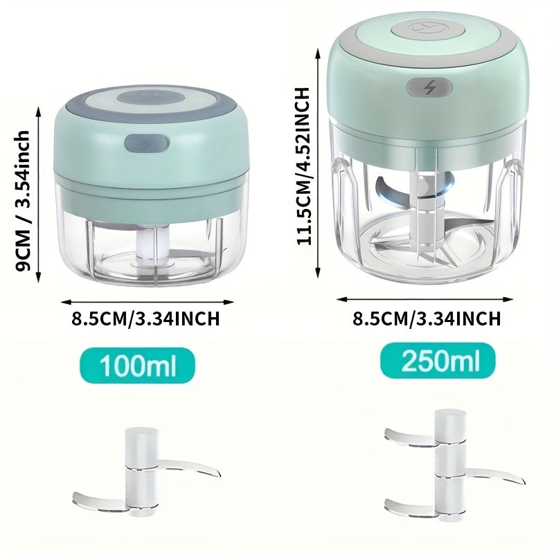 USB Rechargeable 250ml Cordless Electric Blender - 30W High-Powered Multifunctional Food Processor, Quickly Blends/Chops Meat/Garlic/Vegetables/Baby Food, Food-Grade Cup, Child Lock Safety, Ideal for Kitchen & Camping