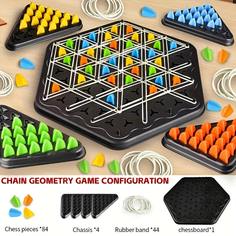 [Interactive | Family] Interactive Family Game Triangle Chain Chess | Enhances Logical Thinking & Puzzle Skills | Birthday Gifts Christmas, Halloween Gift for Kids