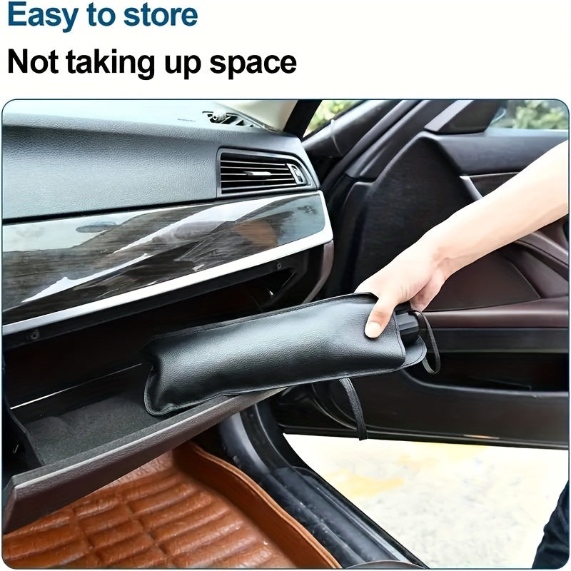 Premium Silvery Car Sunshade - Front Windshield Heat Insulation & UV Protection, Roll-Up Design for Easy Storage - for All Car Models - Suitable for Summer & Hot Weather - Perfect Gift for Car Owners