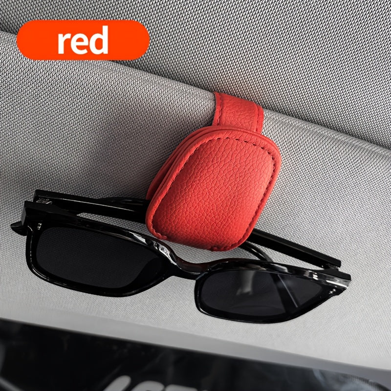1pc Universal Car Sun Visor Glasses Clip, PVC Material, Auto Eyeglasses Holder, Vehicle Interior Accessories, Eyewear Storage Bracket