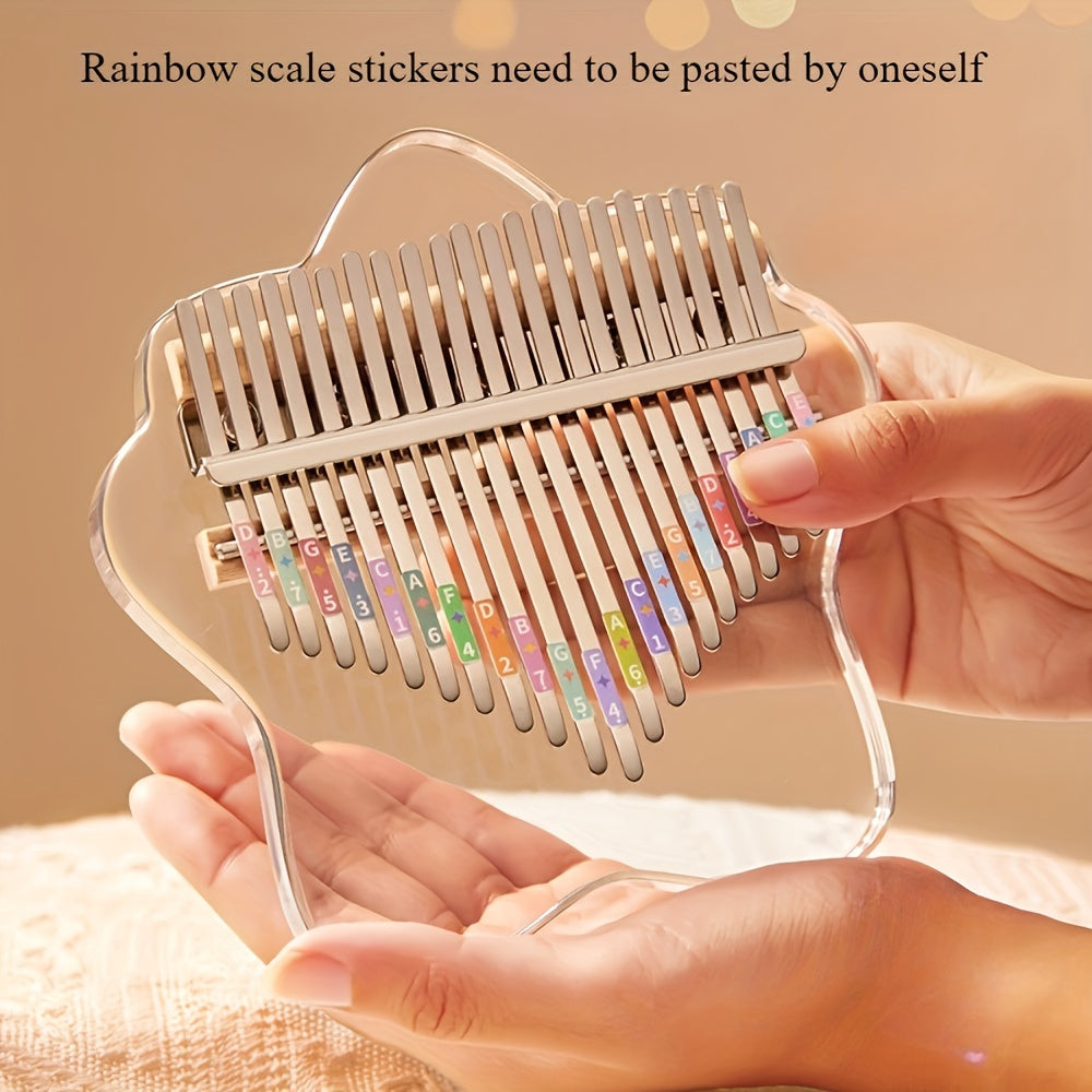 1pc 21 Notes Crystal Transparent Kalimba Exquisite Thumb Piano Acrylic Piano Finger Instrument Birthday Holiday Gift First Choice