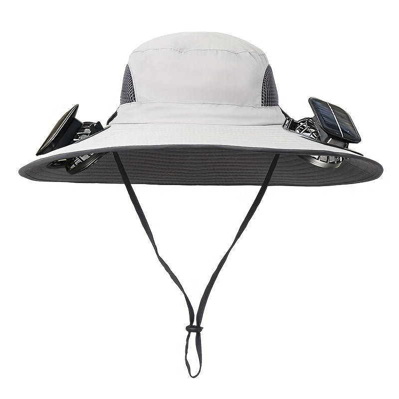 Outdoor Solar Multifan Fan Hat. In-Ward Detachable Dual Fan. Adjustable Three Wind Speed with USB Charging Interface. Suitable for Outdoor Leisure Fishing Hat. Fisherman Hat. Sunscreen Hat. Outdoor Sunshade Hat. Hiking Hat.