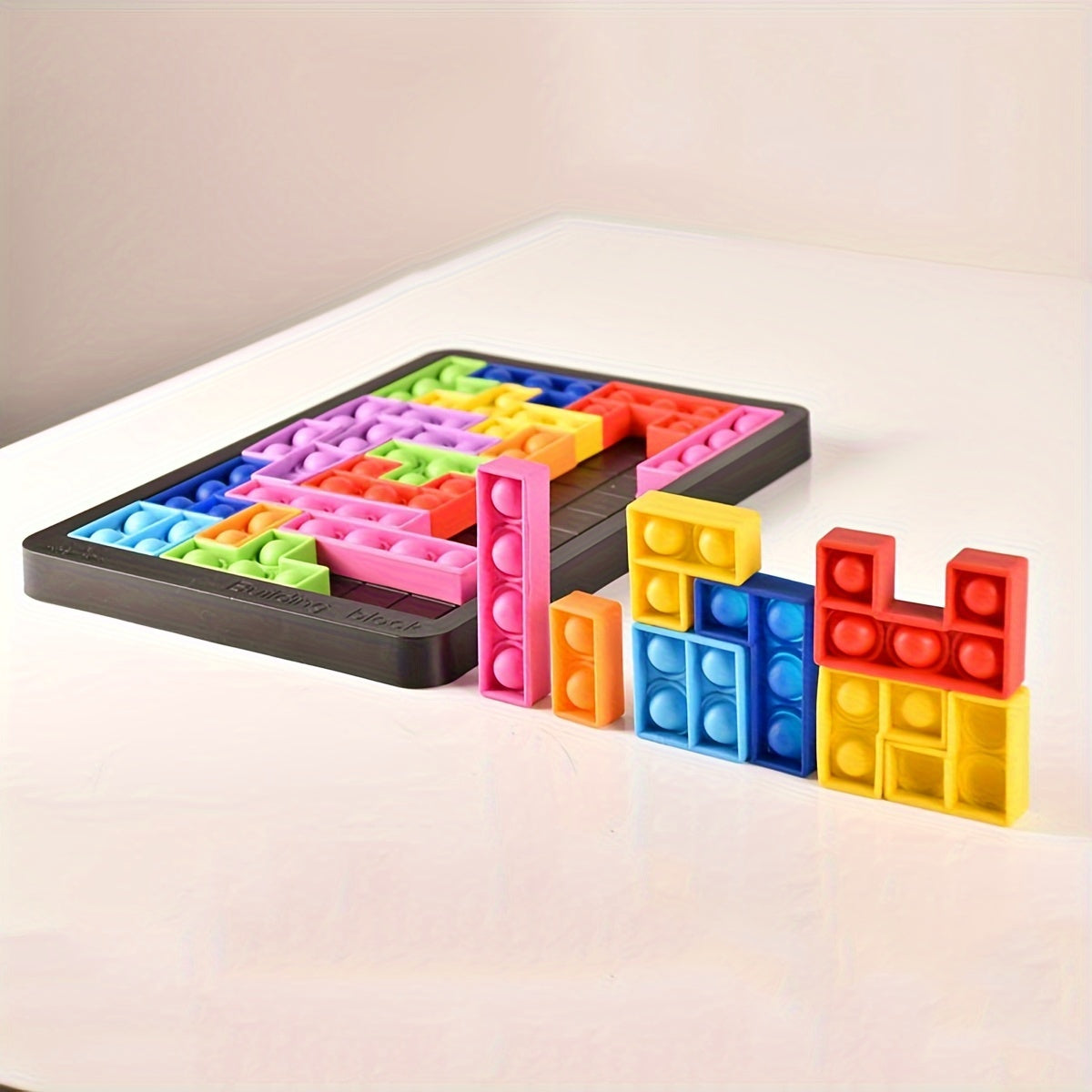 Soft Silicone Puzzle Building Blocks - Relax & Brain Teaser Game for Parent-Youngsters Bonding, Educational Toy