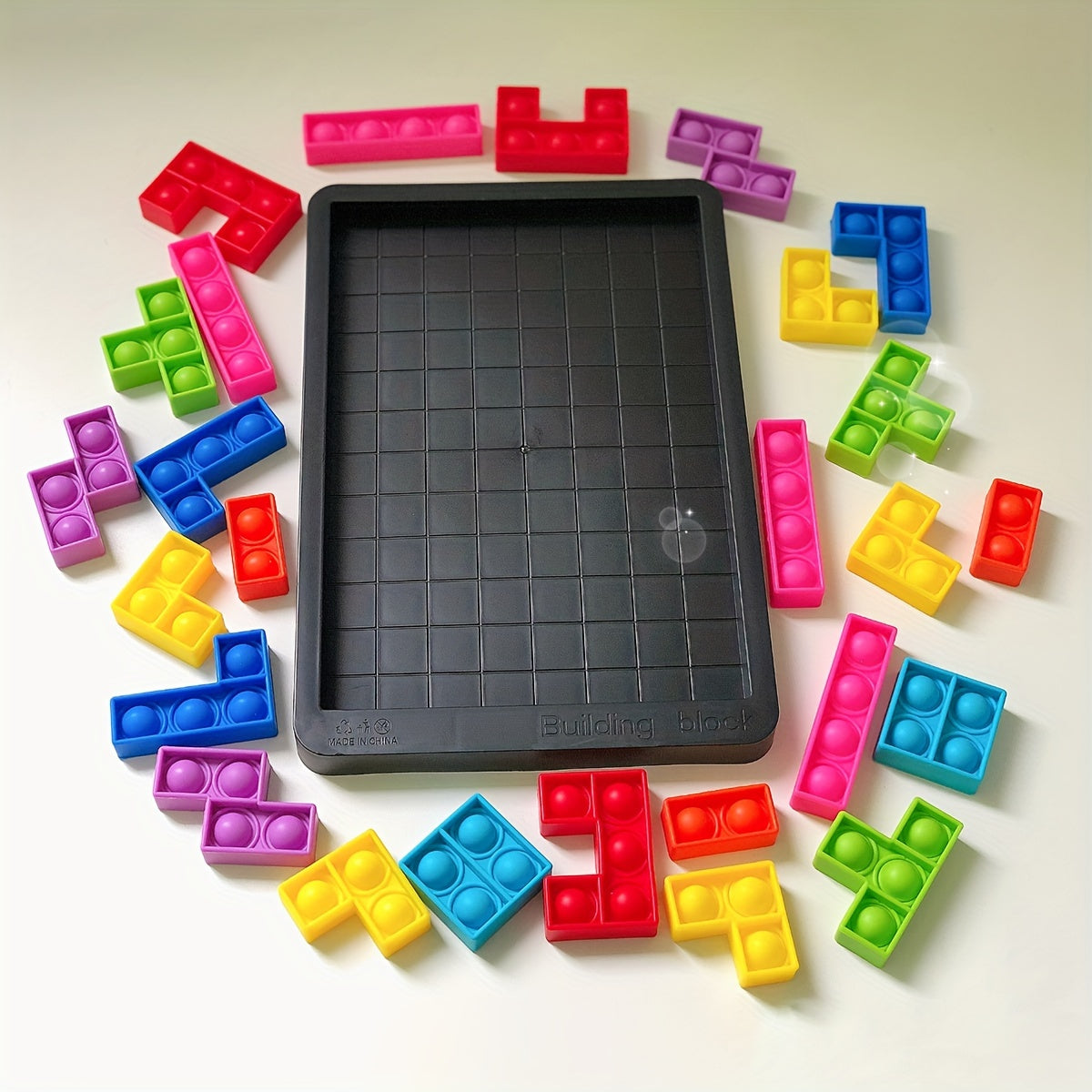 Soft Silicone Puzzle Building Blocks - Relax & Brain Teaser Game for Parent-Youngsters Bonding, Educational Toy