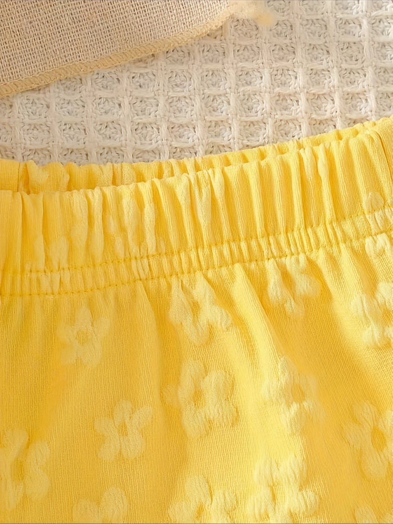 [2pcs Summer Set] 2pcs New Summer Cute Floral Lace Flower Tank Top and Shorts Set for Baby Girls P101596