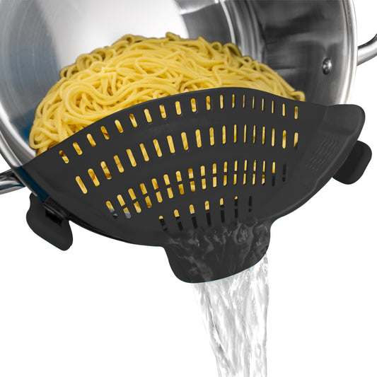 [1pc Adjustable Silicone Colander] Aberzey Adjustable Silicone Colander - 1pc Clip-On Pot Strainer for Easy Food Drainage - Durable, Heat-Resistant, and Easy to Clean Kitchen Tool for Noodles, Pasta, Veggies, and Fruits