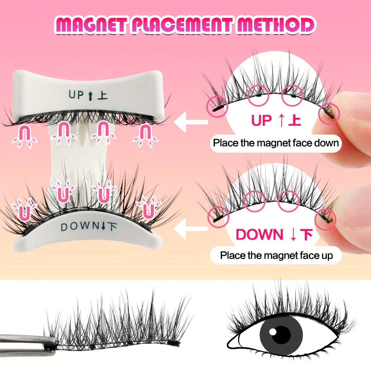YSDO Magnetic False Eyelashes - Soft, Ultra-Light, Easy-to-Apply Pair with Retaining Clip, Natural Curl Style for Everyday Wear, Everyday Eyelash Enhancement|Natural Curl Lashes|Magnetic Eyelash Holder, Eyelash Extensions