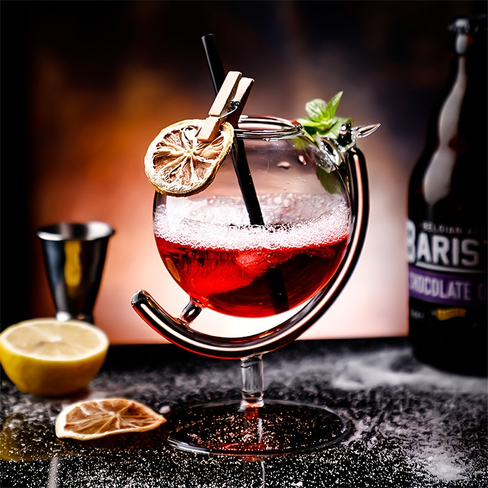 1pc, 11.1oz Creative Globe Cup Personality Western Restaurant Glass Cup Bar Liquor Cup Cold Drink Cup