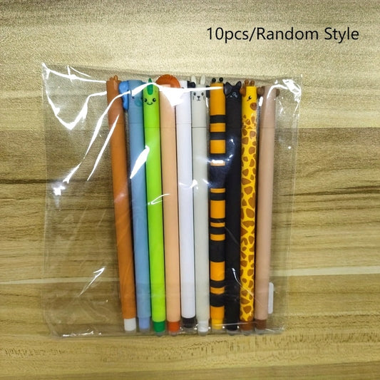 10pcs Erasable Gel Pens with Thermal Sensitivity Ink, Fine Tip 0.5mm, Various Barrel Designs, Assorted Colors, Perfect Gift for Holidays and Birthdays
