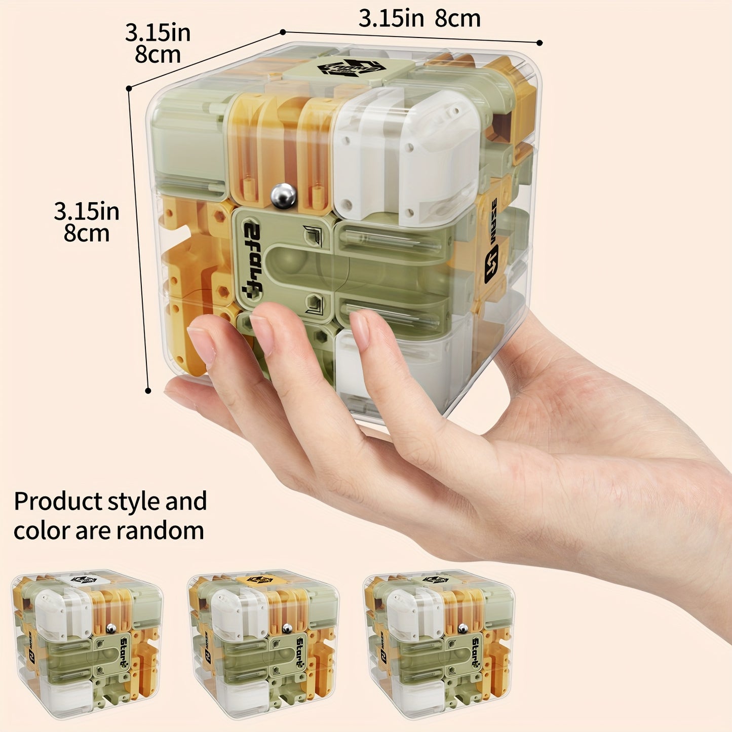 [3D Maze Cube] 3D Maze Cube, Educational Toy for Kids | Teaser Toy, Birthday Party Favors, Ages 3+, Color Random