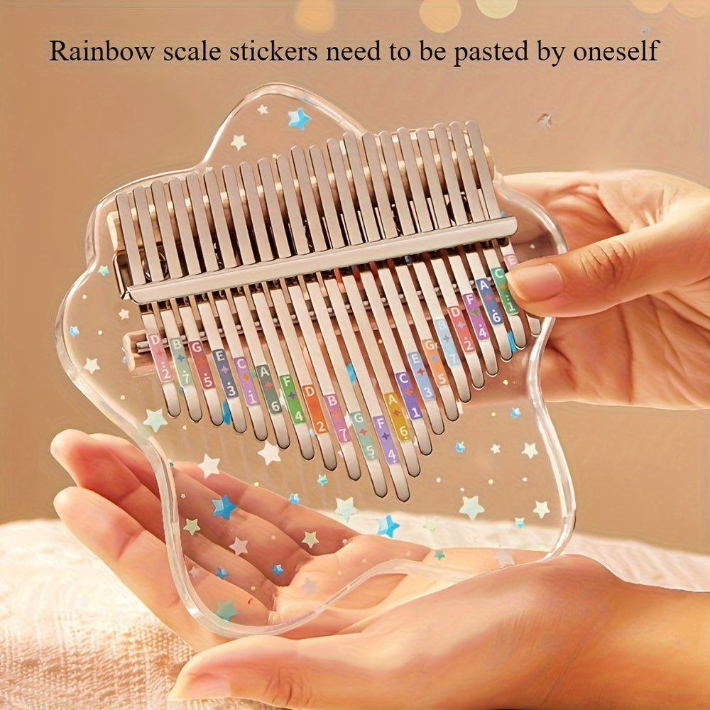 1pc 21 Notes Crystal Transparent Kalimba Exquisite Thumb Piano Acrylic Piano Finger Instrument Birthday Holiday Gift First Choice
