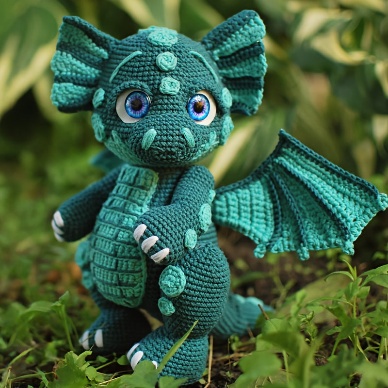 1Set Animal Crochet Kit for Beginners, Beginner Crochet Kit for Adults with Step-by-Step Text Tutorials, Dragon DIY Knitting Kit, Cute Funny Home Decorative Ornaments, Birthday Valentine's Day Festival Gifts