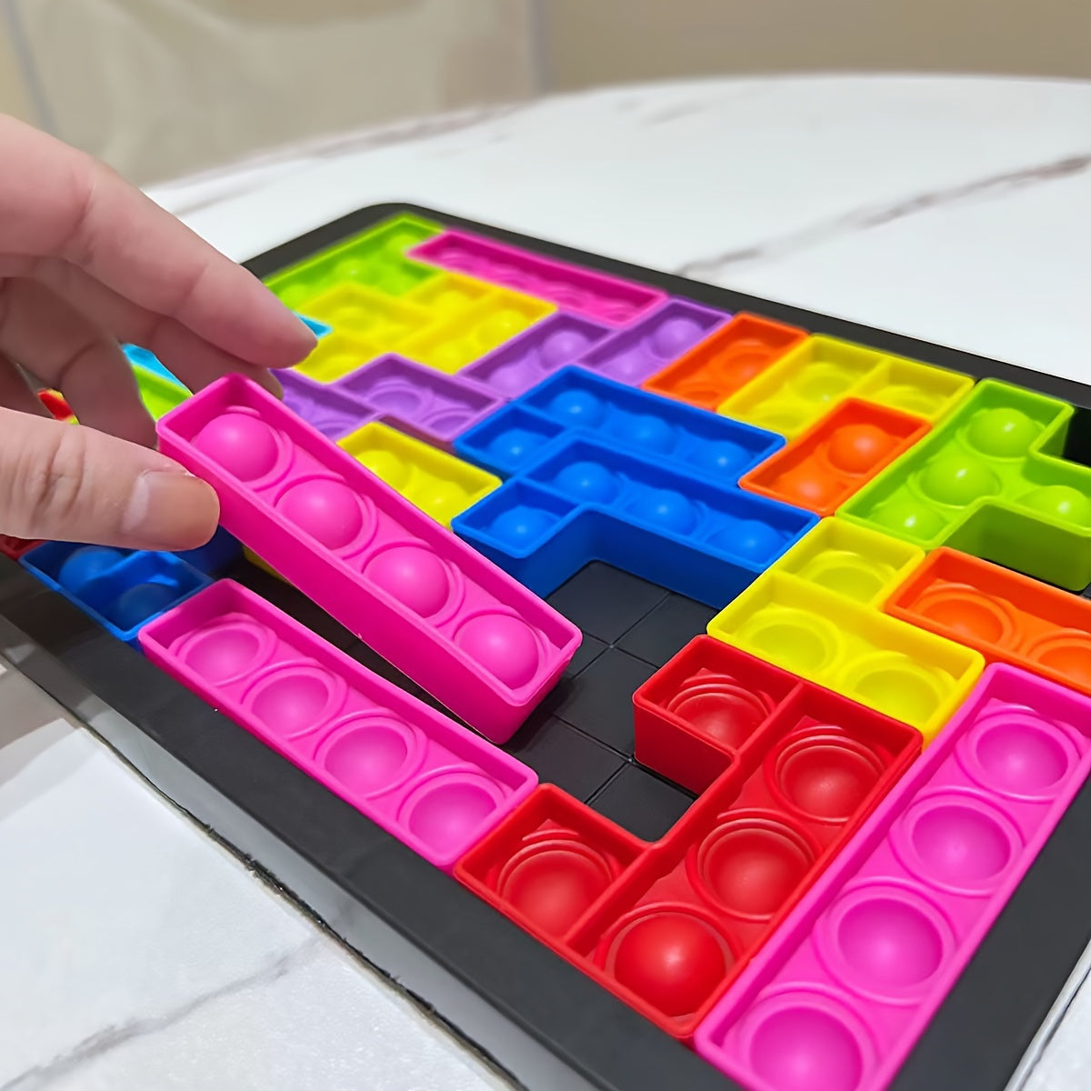 Soft Silicone Puzzle Building Blocks - Relax & Brain Teaser Game for Parent-Youngsters Bonding, Educational Toy