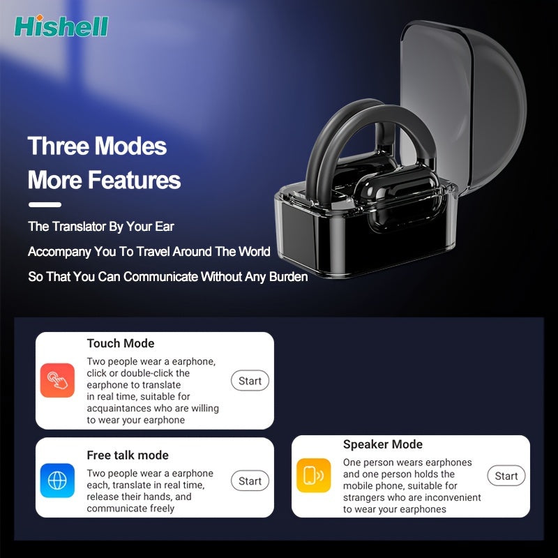 [Real Time Translator] Real Time 2-Way Language Translator Earphones | 144 Languages, Portable Translation Headset with APP for Music And Calling, for IOS & Android