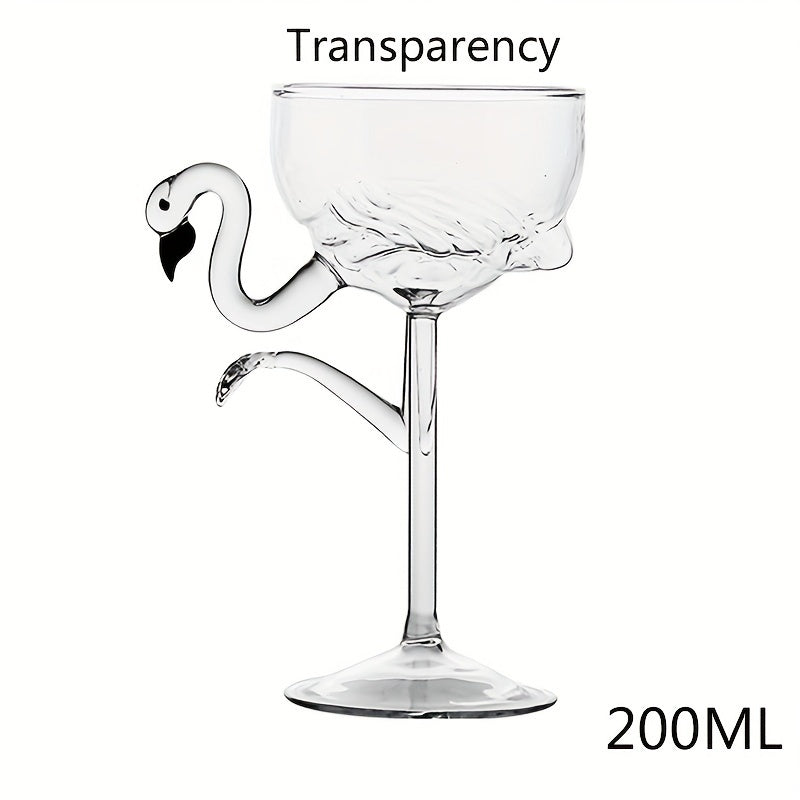 Tropical Flamingo Cocktail Glasses for Bars, Clubs and Home Use, Stylish Transparent Wine Glasses for Summer Drinks, Champagne and Celebration Events, Durable and Versatile, Perfect Party Gift