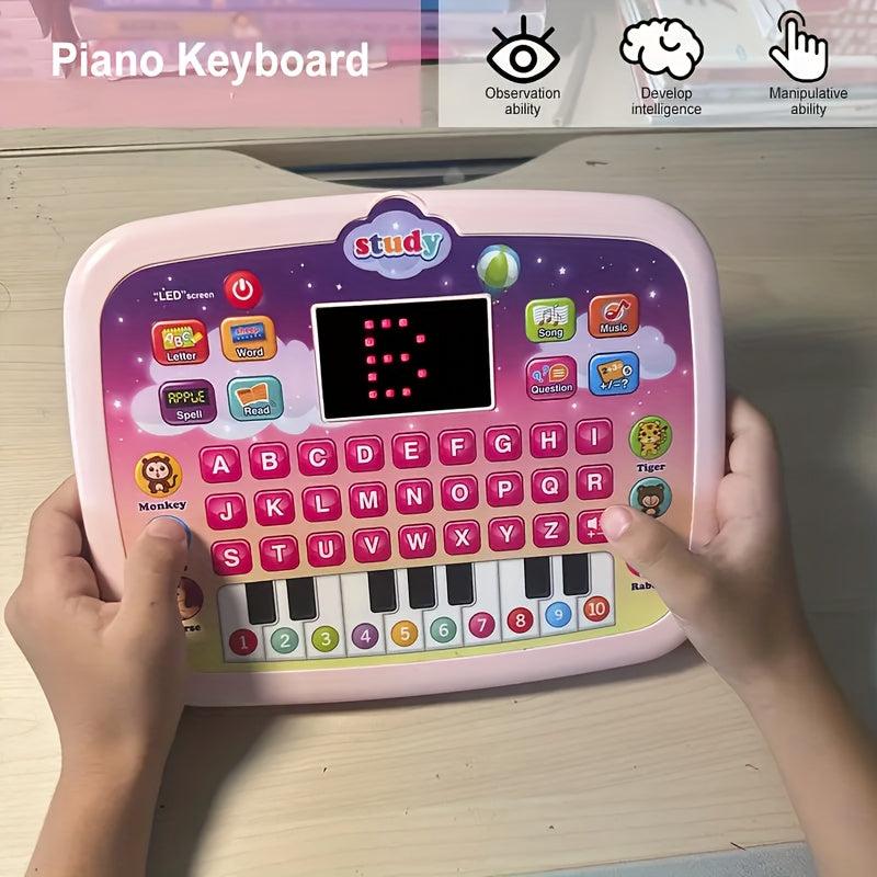 Tablet for Kids with LED Screen, Learning Mat for Teaching Alphabet, Numbers, Words, Music, Math, Interactive Electronic Toy forEarly Development, Suitable for and Girls, Halloween and Christmas Gifts