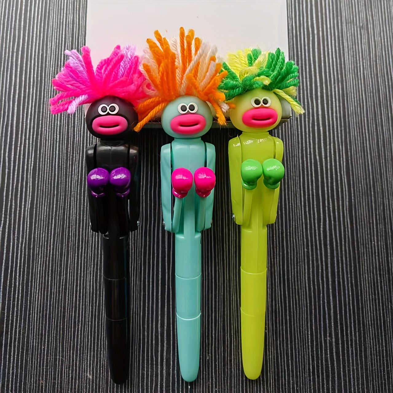 1pc Funny Exploding Hair for Man Boxing Round Ballpoint Pen Creative Relax Pen Student High-looking Funny Birthday Gift 1.0mm Black Refill Knock Big Mouth Knock Pen