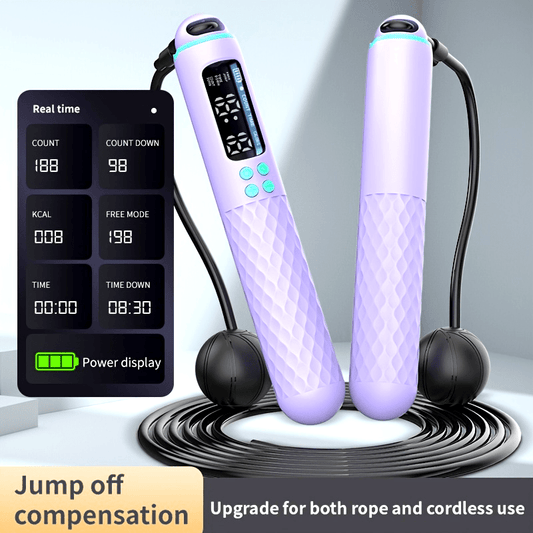 USB Rechargeable Outdoor Electronic Counter Skipping Rope - Adjustable Resistance, Quick-Powered Exercise Equipment for Cardio & Fitness, Durable Black Design with Color-Coded Handles (White/Orange/Blue), Skipping Rope for Exercise, Portable Fitness Tool,