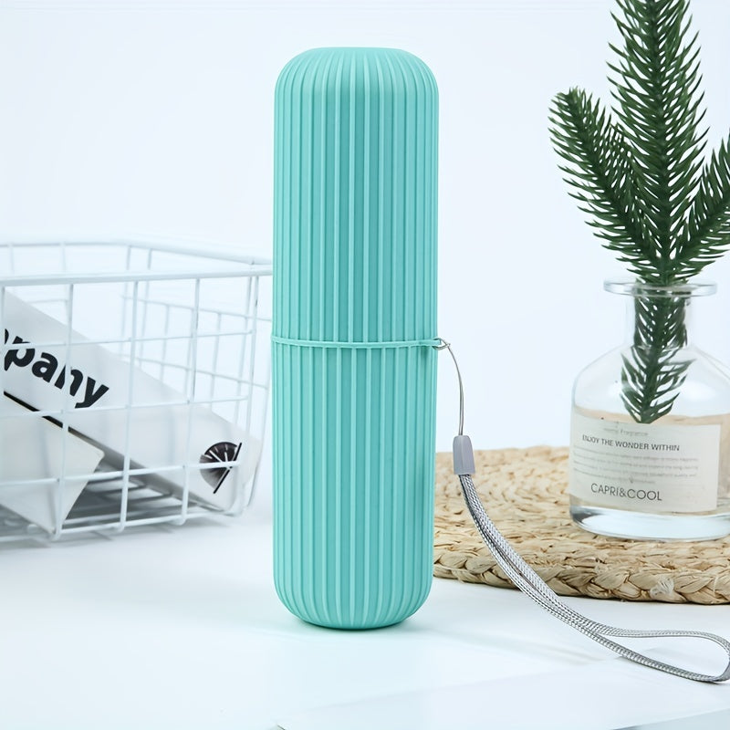 Travel Toothbrush with Portable Storage Box, Rinse Cup, And Toothpaste Holder - Alcohol-Free, Compact Design for On-The-Go Oral Care