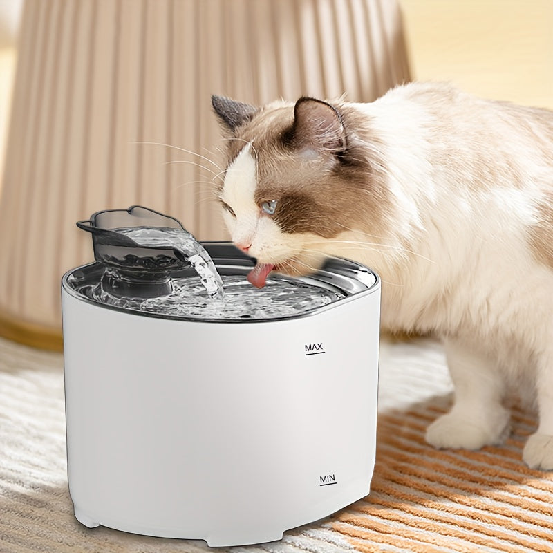 [Ultra Quiet Cat Fountain] Ultra Quiet 2.2L/74oz Cat Water Fountain - Cat Fountains with Cat-Shaped Spout - Indoor USB Powered Pet Drinking Dispenser