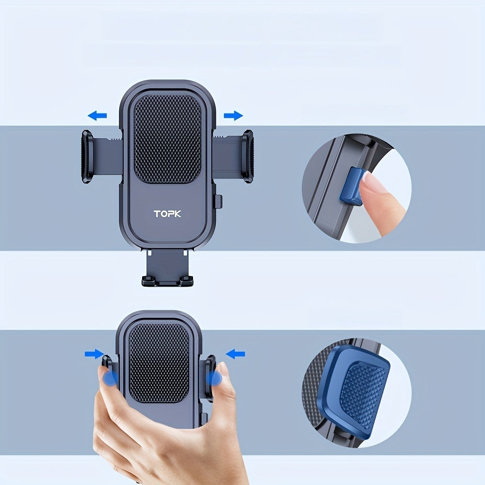 TOPK Car Phone Holder Mount, Car Mount with Hook Clip for Car Air Vent 360° Rotation Phone Mount Compatible with iPhone Samsung Android Cell Phone
