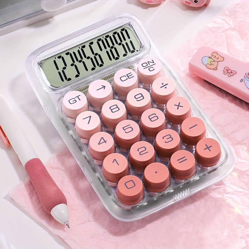 1pc of transparent high-value calculator for students, creative small computer, cute calculator, commercial financial office dedicated portable computer