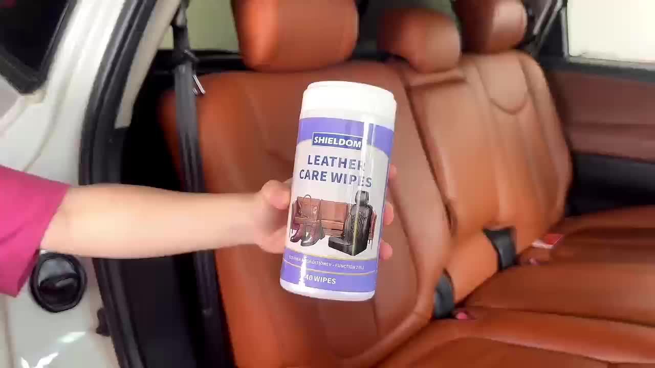 [40 Leather Care Wipes] 40 Leather Care Wipes | Car Seat Leather Conditioner Wipes for Leather Couches, Automotive Interior, Boots, Handbags, Shoes, Horse Saddles