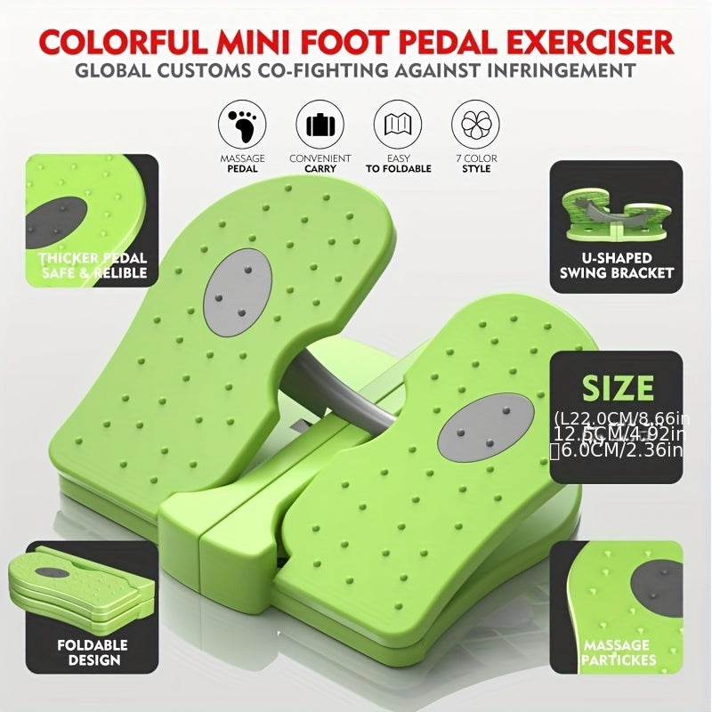 MBB Compact Folding Stepper Machine - Home Gym Fitness Equipment for Leg Toning, Aerobic Exercise & Rehabilitation Training, Non-Electric, 7 Color Options (Grey, Light Violet, Violet, Pink, Orange, Green, Blue), Mechanical Foot Pedals, Lower Body Workout