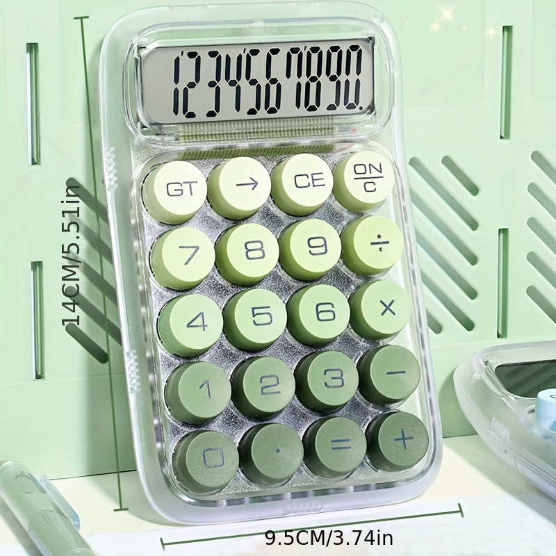 1pc of transparent high-value calculator for students, creative small computer, cute calculator, commercial financial office dedicated portable computer