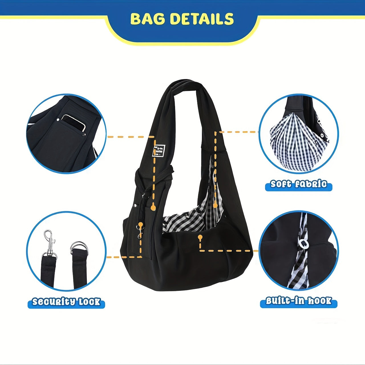 [For Outdoor Pet Travel Companion] Pet Sling Carrier, Soft Pet Carrier, Dog And Cat Travel Bag For Outdoor, Dog Carrier, Cat Carrier, Travel Companion For Puppies, Kittens & Small Animals Christmas Gift