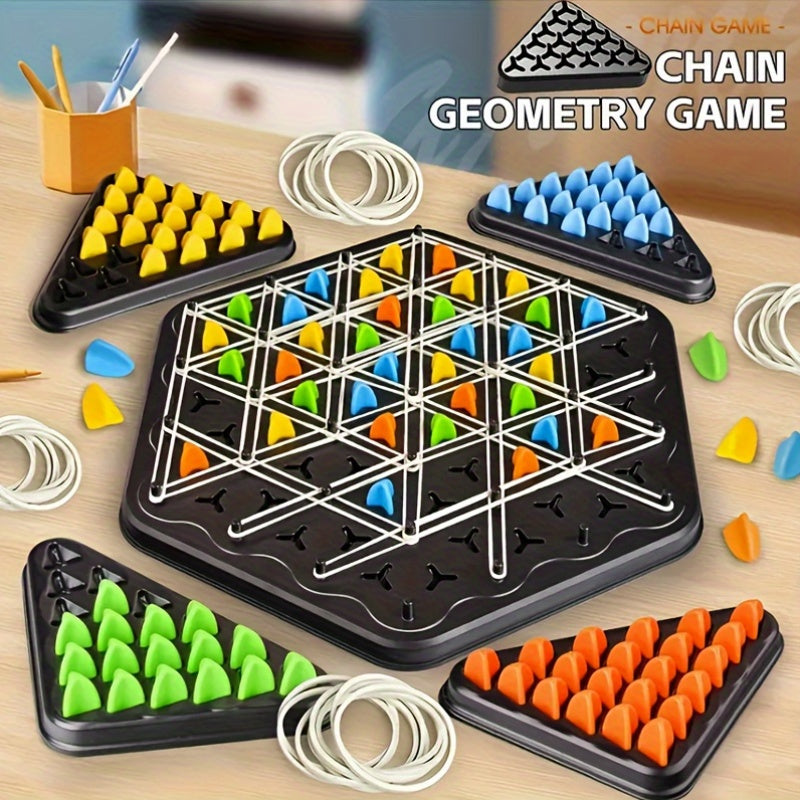 [Interactive | Family] Interactive Family Game Triangle Chain Chess | Enhances Logical Thinking & Puzzle Skills | Birthday Gifts Christmas, Halloween Gift for Kids