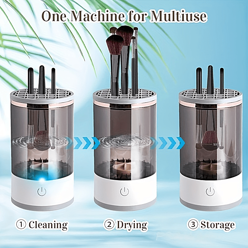 1pc Portable Electric Makeup Brush Cleaner Machine Automatic Spinner With USB Charging Quick Dry Cosmetic Brush Cleaning Tool