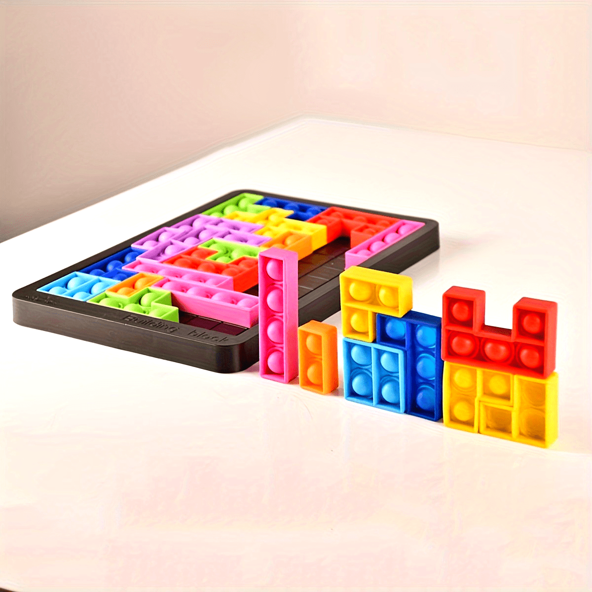 Soft Silicone Puzzle Building Blocks - Relax & Brain Teaser Game for Parent-Youngsters Bonding, Educational Toy